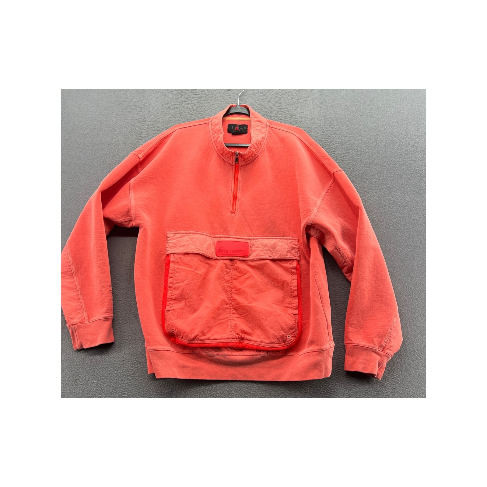 Jordan 23 Engineered Sweatshirt Mens L Quarter Zip Pullover Coral Pink Utility